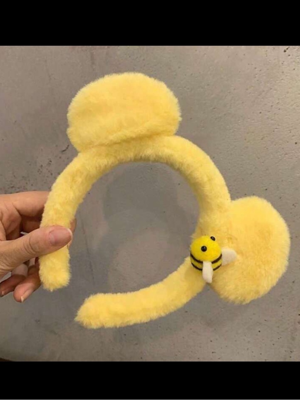 Plush Bee Headband Kids Soft Yellow Animal Earmuffs